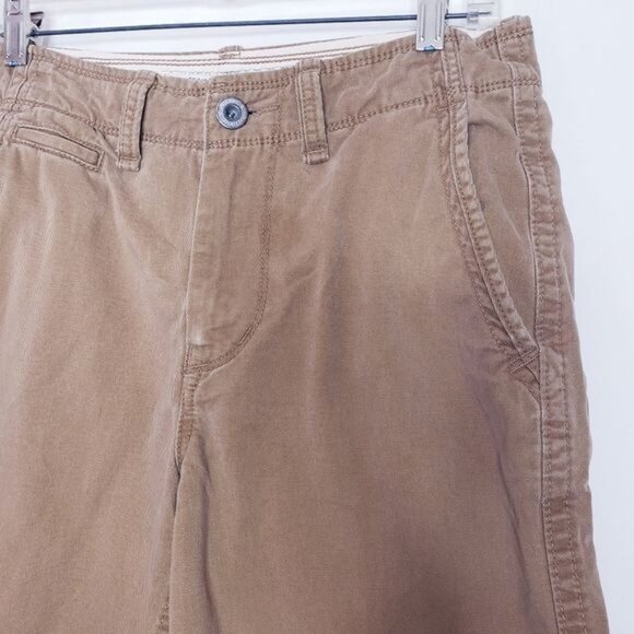 American Eagle Tan Khaki Flat Front Cotton Casual Shorts Men's Size 28 - Picture 3 of 10